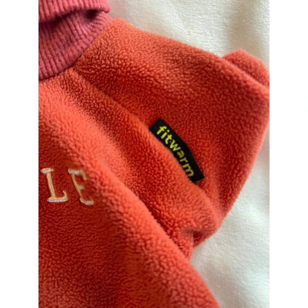 Fitwarm Dog Pajamas Burnt Orange Fleece Smile Turtleneck Pet Jumpsuit XSmall